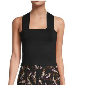 A.L.C. Lia Rib-Knit Crop Top in Black XS